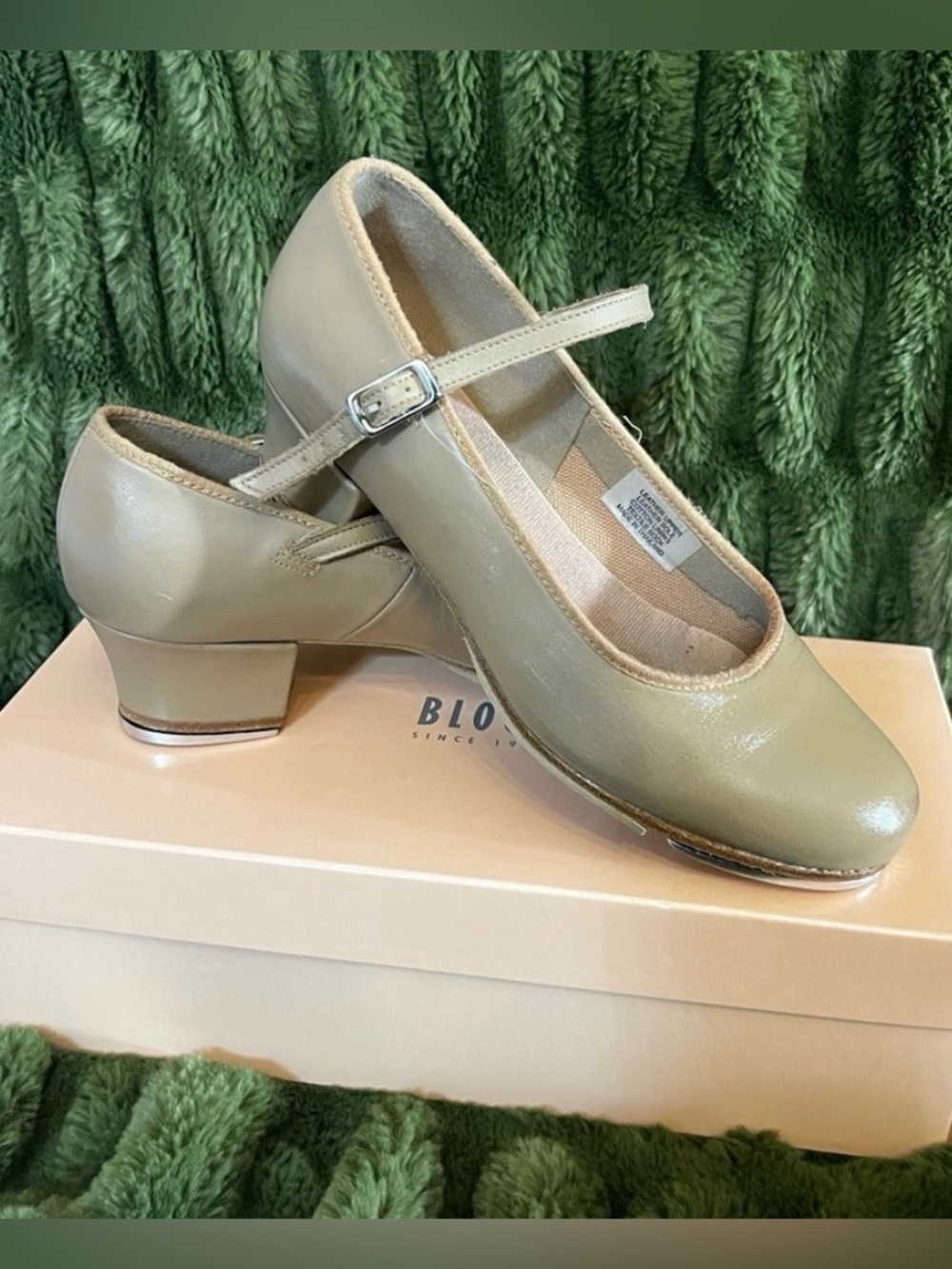 Bloch Cuban Heel Leather Show Tapper Beige Tan Tap Shoes-5